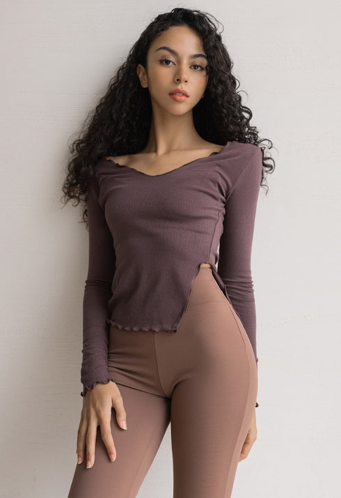 Dear Slit Ribbed Sleeve
